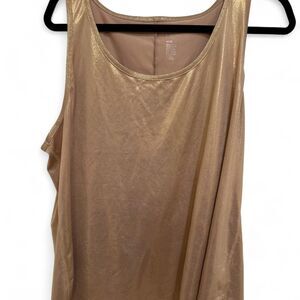 Lane Bryant Women's Metallic Gold Workout Tank Top Gymwear